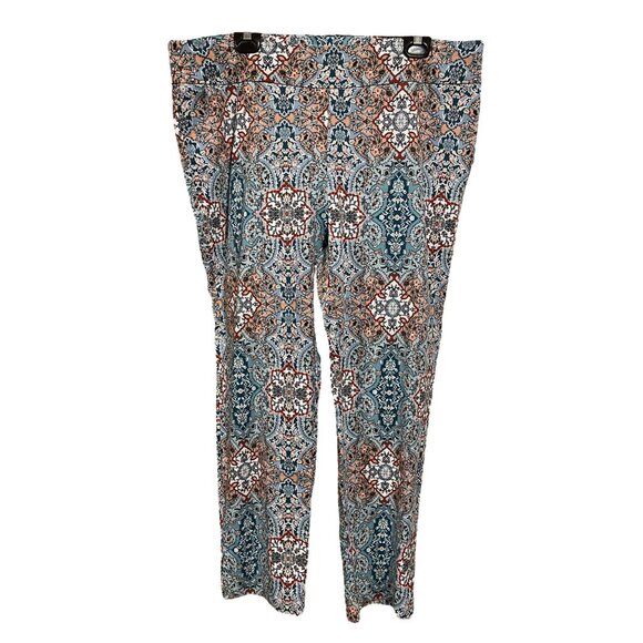 Chico's Lt. blue Pink Black Pattern Cropped Pants‎ - Picture 1 of 4